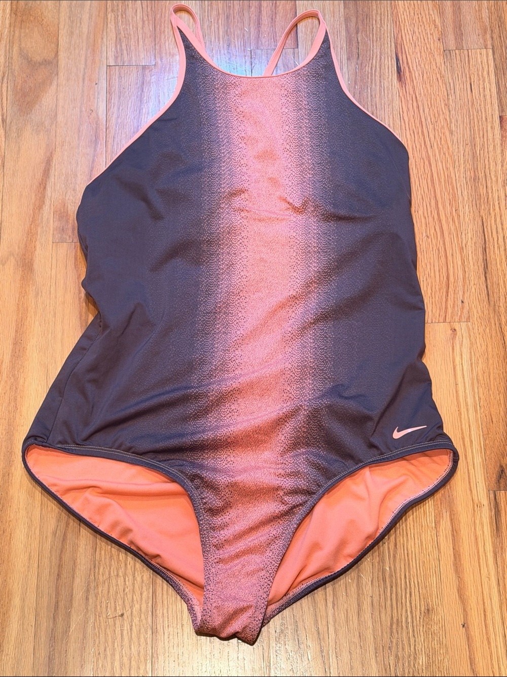 Nike Coral Gray Black Womens XL One Piece Swimsuit Bathing Suit